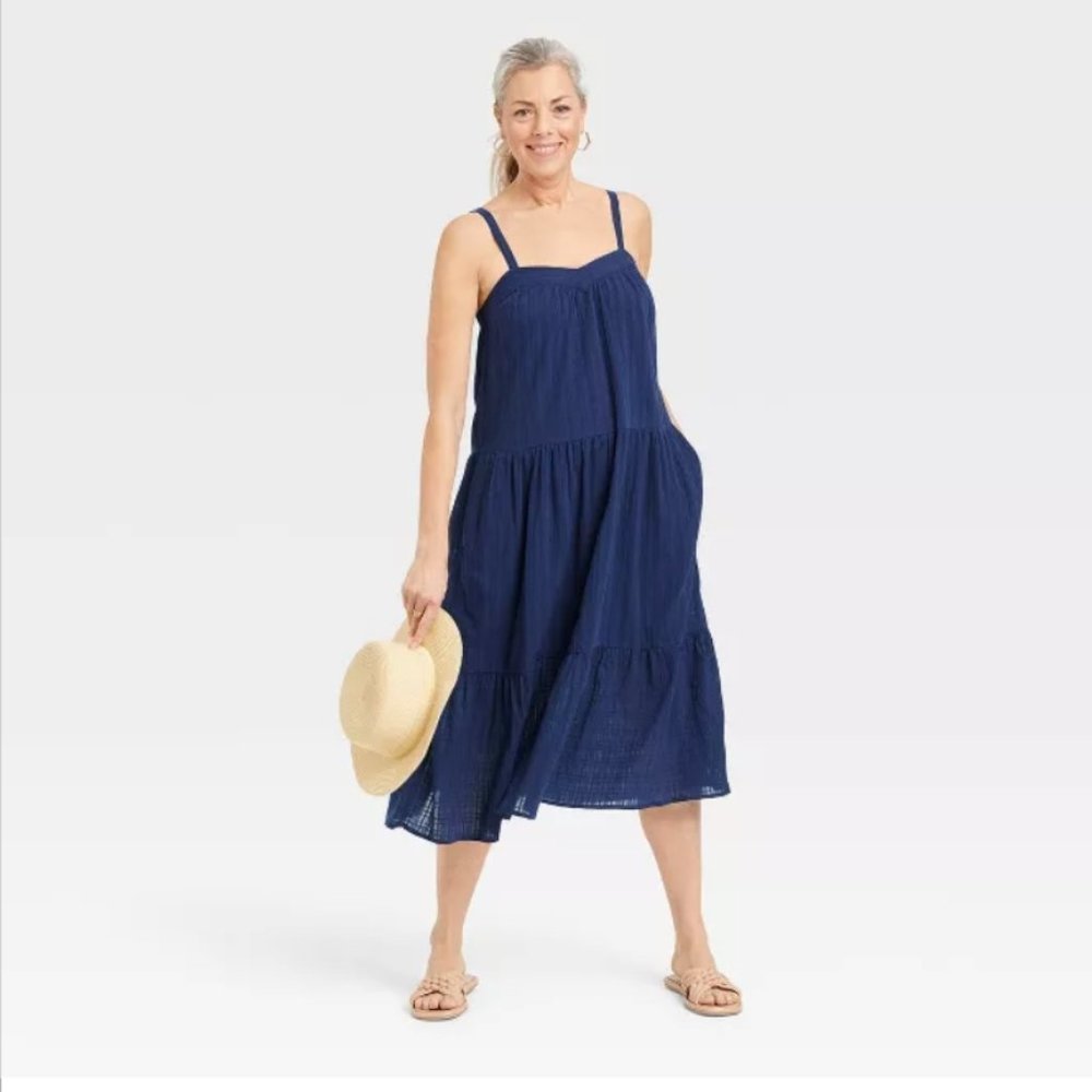 Women's Sleeveless A-Line Dress - Knox Rose™Navy Floral Size XXL New With Tags 1